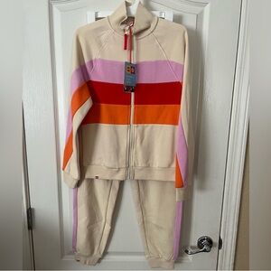 Lego outfit Set with Pink, Red, and Orange Stripes women’s size small